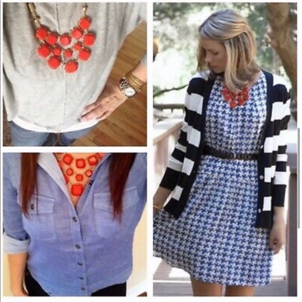 Stella & Dot orange bauble necklace, retired.